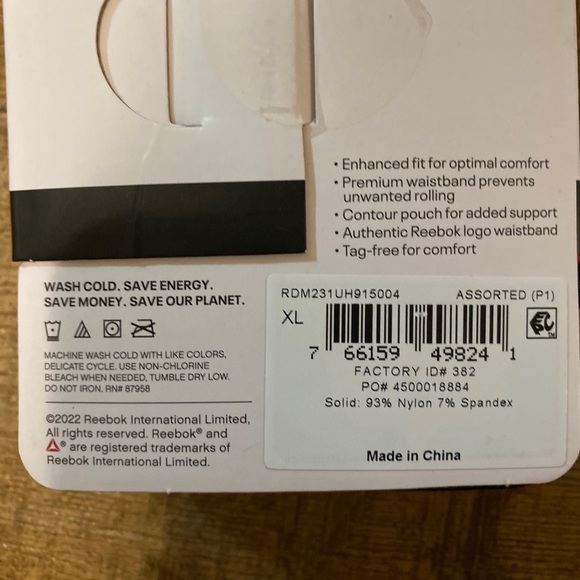 B1G1 Reebok Men's Performance Boxer Briefs, 2-Pack, Size XL - Picture 6 of 6